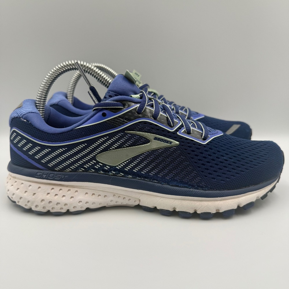 Brooks Ghost 12 Womens‎ Size 7.5 Running Shoes Mesh Athletic Navy Blue Purple